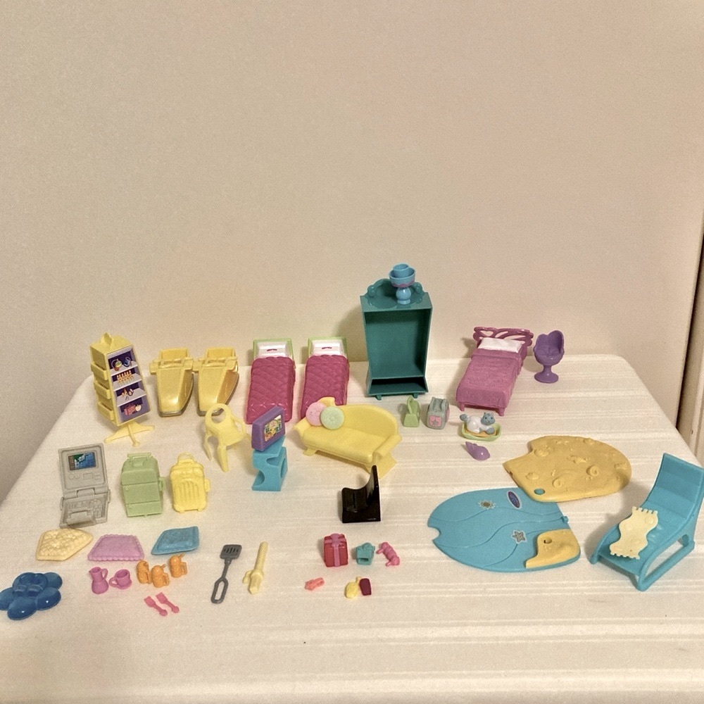 Vintage Polly Pocket 40 Various Furniture & Accessories Pieces